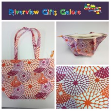 Large Tote Bag With Zip - Crimson Orange Pattern Large Tote Bag With Zip - Crimson Orange Pattern